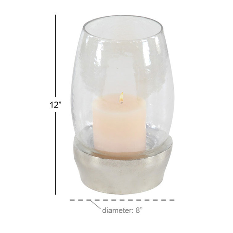 Dovecove 12'' H Glass Tabletop Hurricane Wayfair